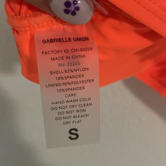 NWT- Gabrielle Union- Neon Orange bikini top- Size Small - Picture 6 of 7